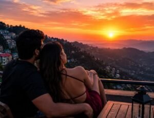 sunset in shimla with couple